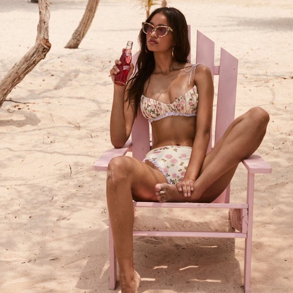 For Love & Lemons Gelato Ruched Bikini